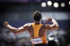 Leo Neugebauer (VfB Stuttgart / GER), Kugelstoß, shot put, Kugel, Kugelstossen, Zehnkampf, Decathlon; Olympische Spiele (Leichtathletik) am 02.08.2024 im Stade de France in Paris (Frankreich).